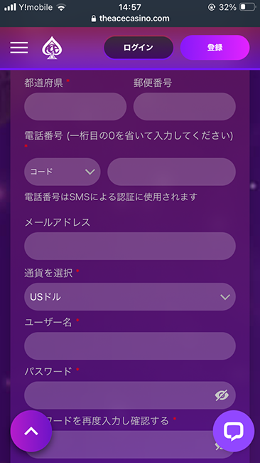 エースカジノ-登録方法2