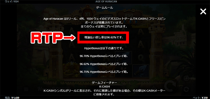 ロイヤルムーンカジノペイアウト率の調べ方・RTP